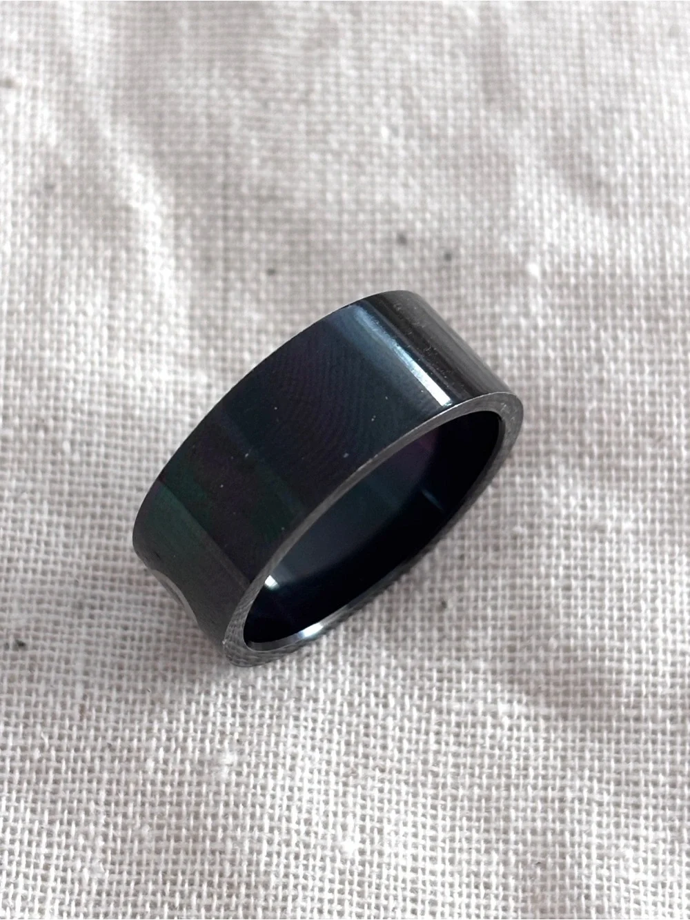 Black and Silver Tribal Pattern Modern Metal Ring